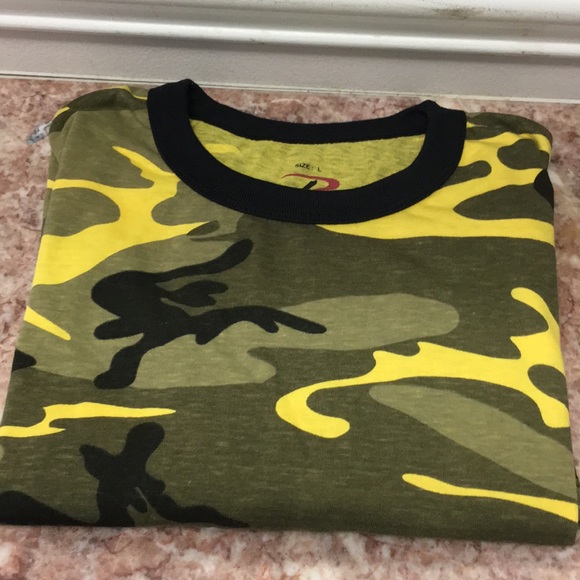 Rothko - (L) Yellow/Green Camouflage T-Shirt  NWOT - Picture 4 of 4